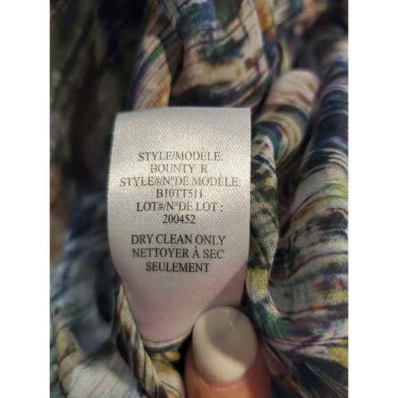 Theysken's Theory Silk semi sheer Button down Shirt Petite - Picture 8 of 8